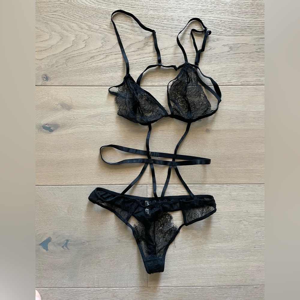 Playful Promises Black Lace Bodysuit